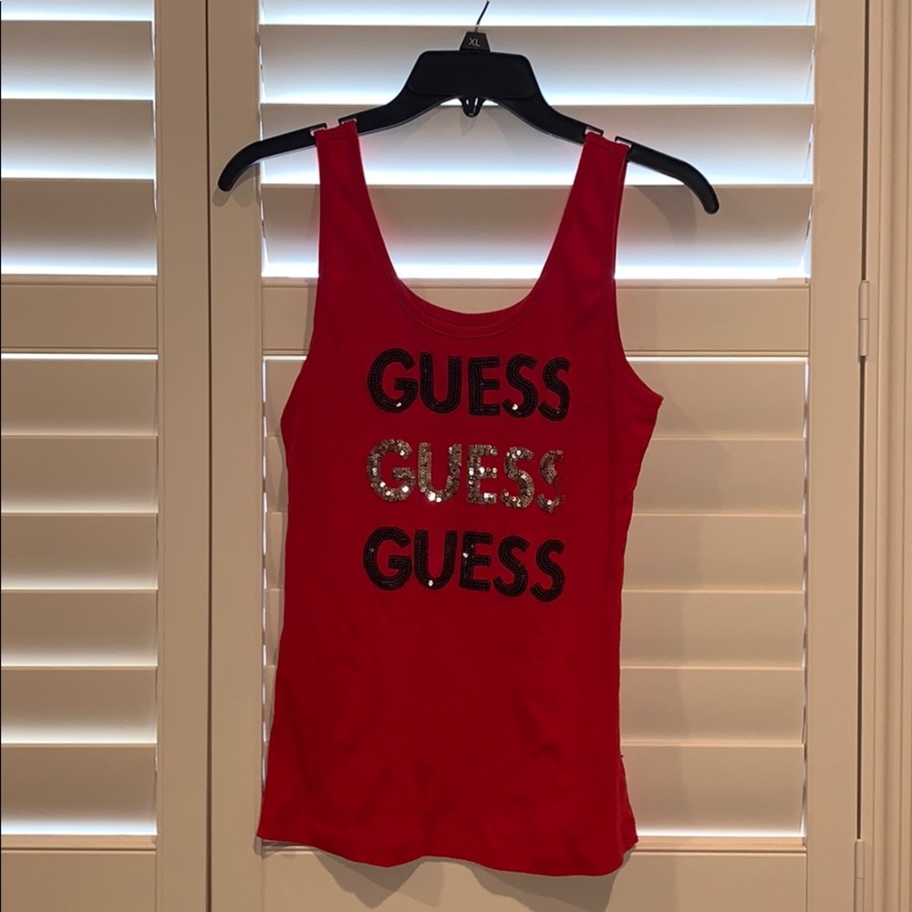 GUESS - red guess tank top [XL]